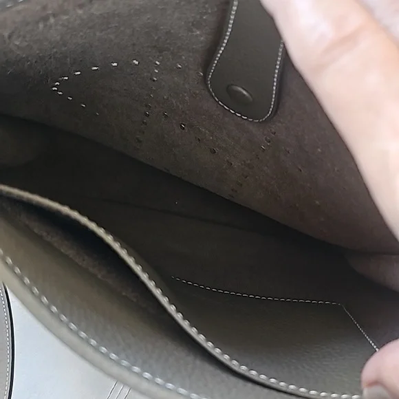 HERMÈS Evelyne PM Bag, Palladium Hardware, Etoupe - NWOT - Picture 6 of 10